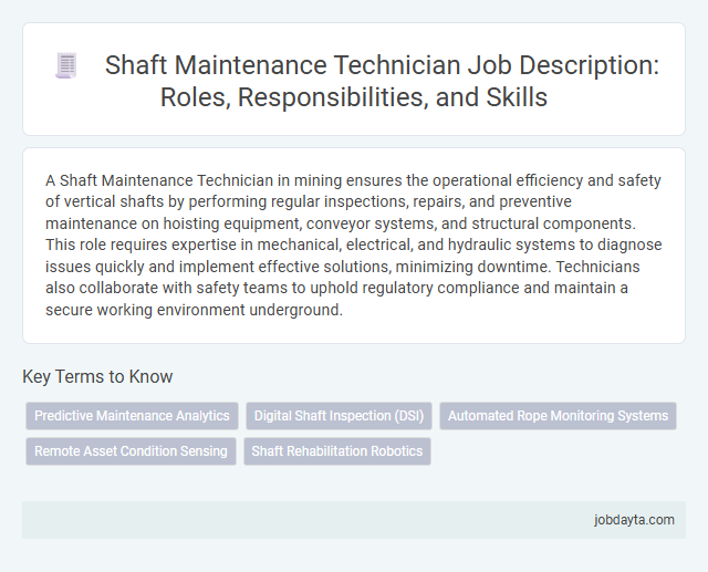 Shaft Maintenance Technician Job Description: Roles, Responsibilities, and Skills