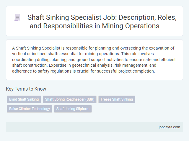 Shaft Sinking Specialist Job: Description, Roles, and Responsibilities in Mining Operations