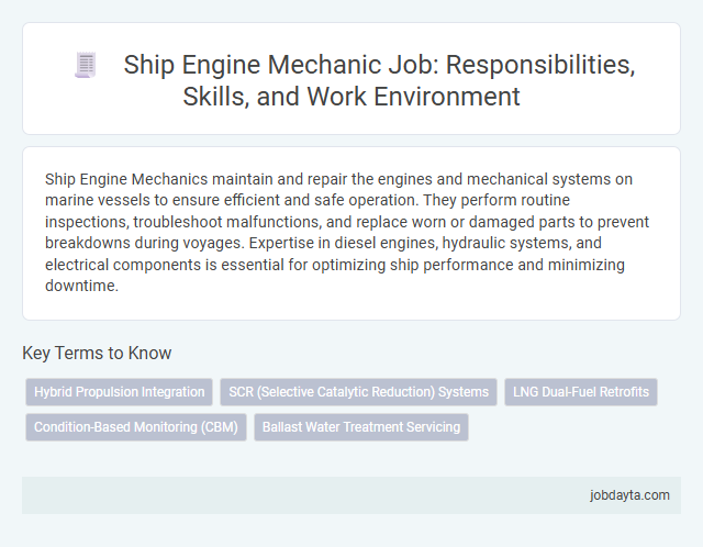 Ship Engine Mechanic Job: Responsibilities, Skills, and Work Environment