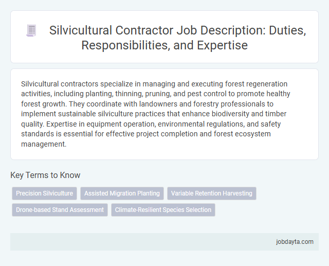 Silvicultural Contractor Job Description: Duties, Responsibilities, and Expertise