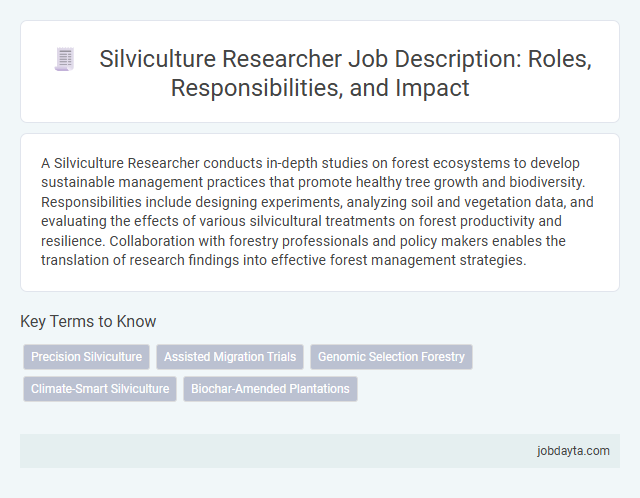 Silviculture Researcher Job Description: Roles, Responsibilities, and Impact