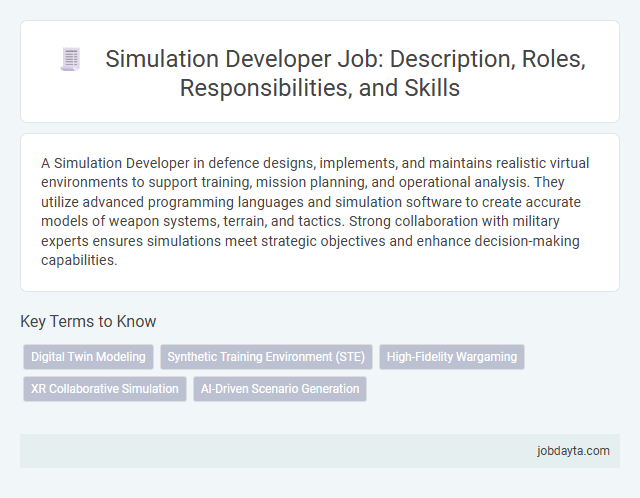 Simulation Developer Job: Description, Roles, Responsibilities, and Skills