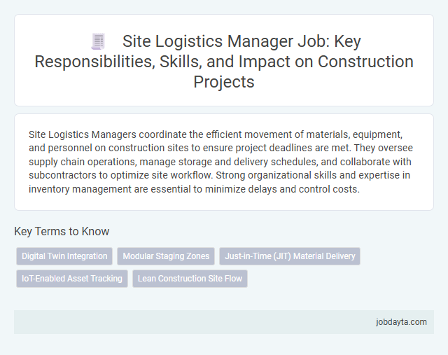 Site Logistics Manager Job: Key Responsibilities, Skills, and Impact on Construction Projects