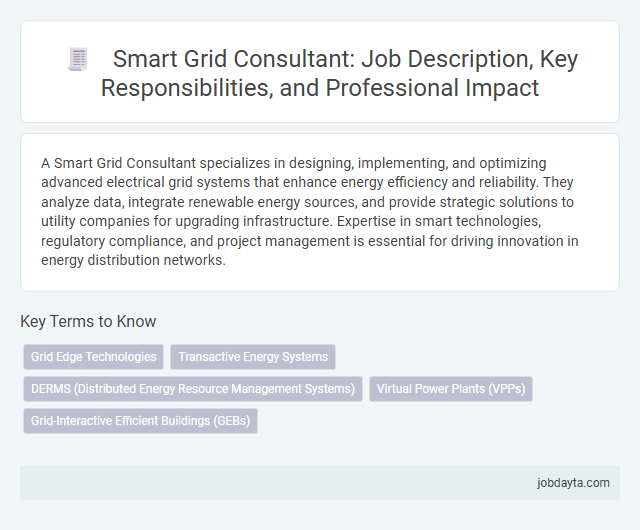Smart Grid Consultant: Job Description, Key Responsibilities, and Professional Impact