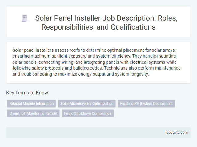 Solar Panel Installer Job Description: Roles, Responsibilities, and Qualifications