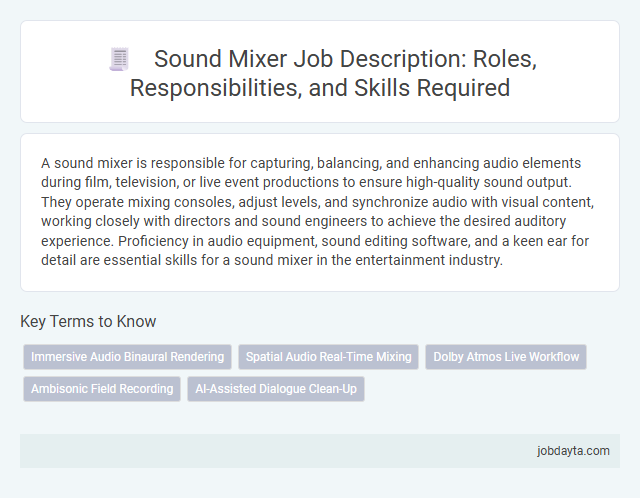 Sound Mixer Job Description: Roles, Responsibilities, and Skills Required