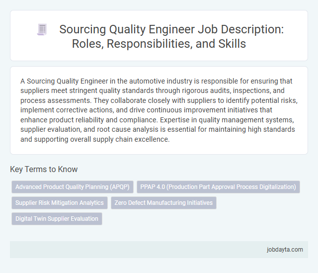 Sourcing Quality Engineer Job Description: Roles, Responsibilities, and Skills