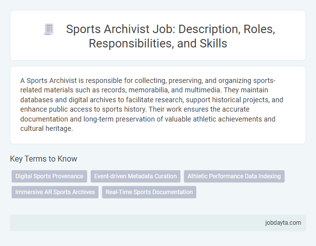 Sports Archivist Job: Description, Roles, Responsibilities, and Skills