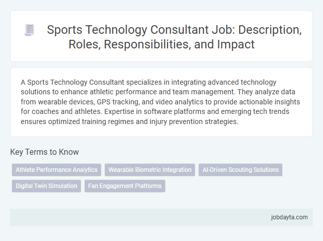 Sports Technology Consultant Job: Description, Roles, Responsibilities, and Impact