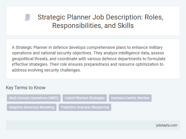 Strategic Planner Job Description: Roles, Responsibilities, and Skills