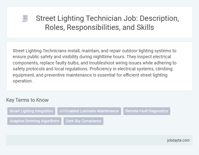 Street Lighting Technician Job: Description, Roles, Responsibilities, and Skills