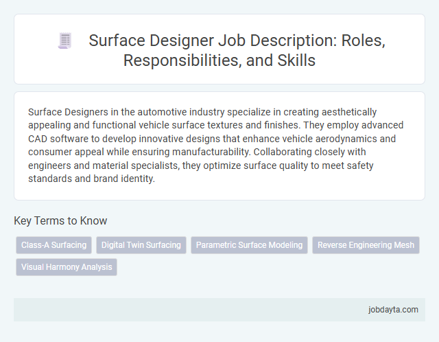 Surface Designer Job Description: Roles, Responsibilities, and Skills