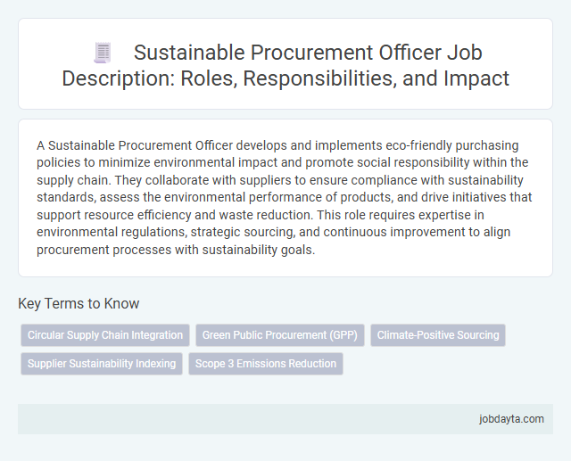 Sustainable Procurement Officer Job Description: Roles, Responsibilities, and Impact