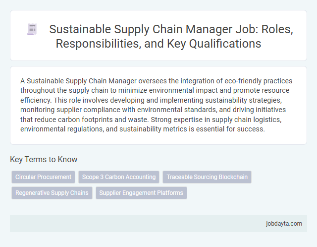Sustainable Supply Chain Manager Job: Roles, Responsibilities, and Key Qualifications