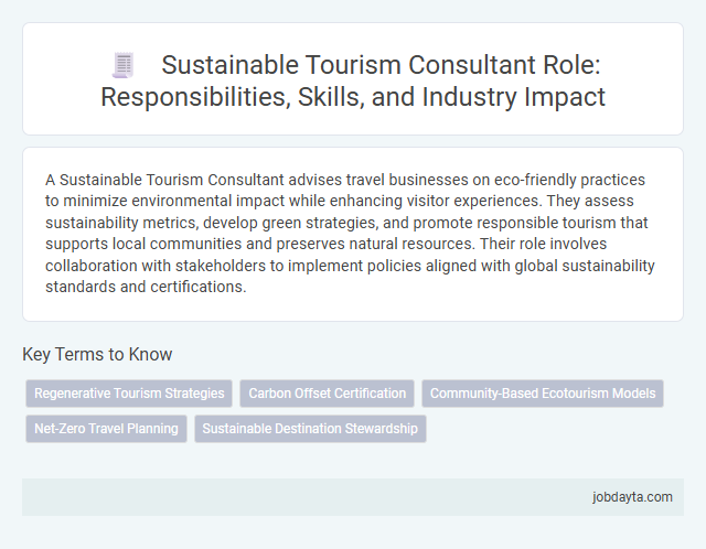 Sustainable Tourism Consultant Role: Responsibilities, Skills, and Industry Impact