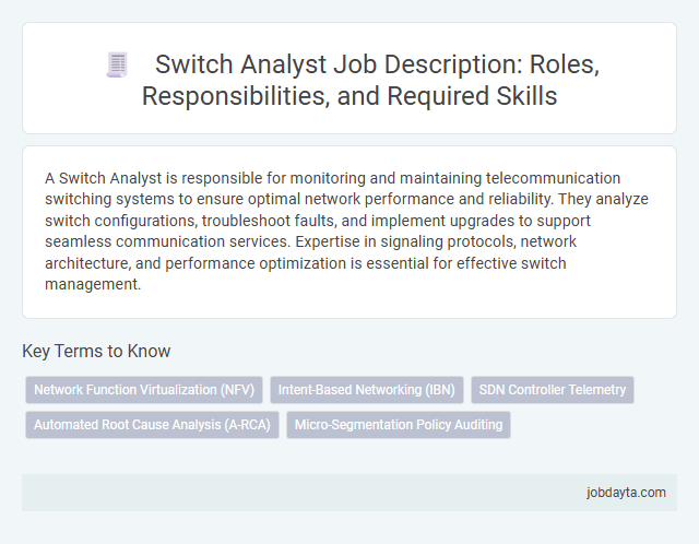 Switch Analyst Job Description: Roles, Responsibilities, and Required Skills
