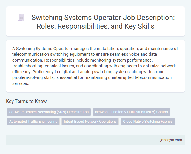 Switching Systems Operator Job Description: Roles, Responsibilities, and Key Skills