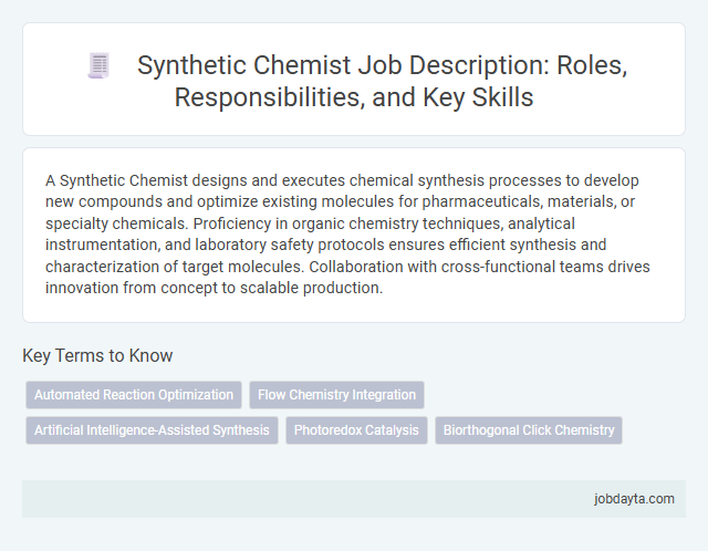 Synthetic Chemist Job Description: Roles, Responsibilities, and Key Skills