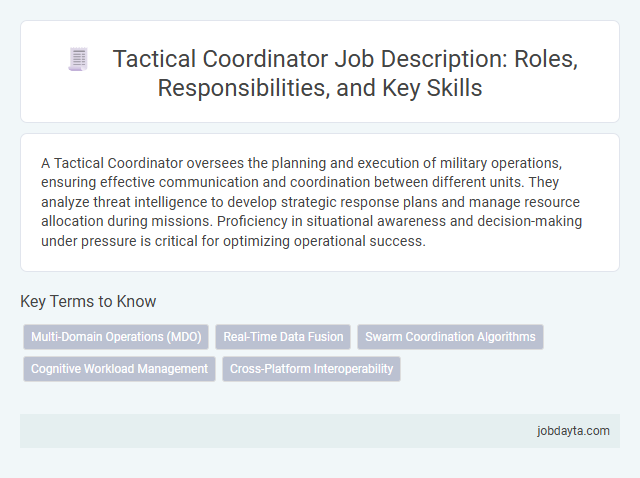 Tactical Coordinator Job Description: Roles, Responsibilities, and Key Skills