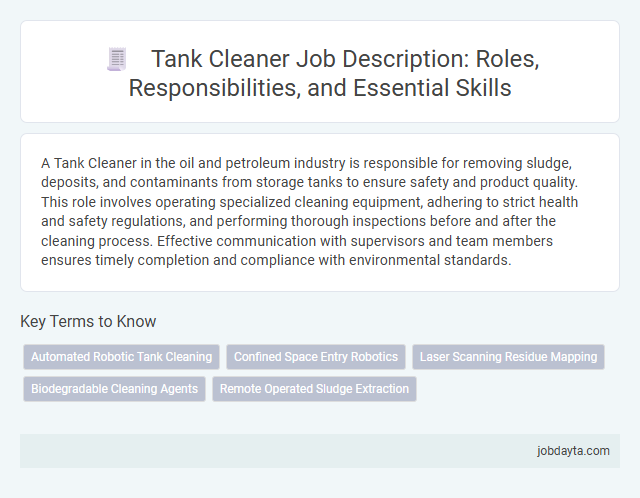 Tank Cleaner Job Description: Roles, Responsibilities, and Essential Skills