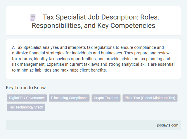 Tax Specialist Job Description: Roles, Responsibilities, and Key Competencies