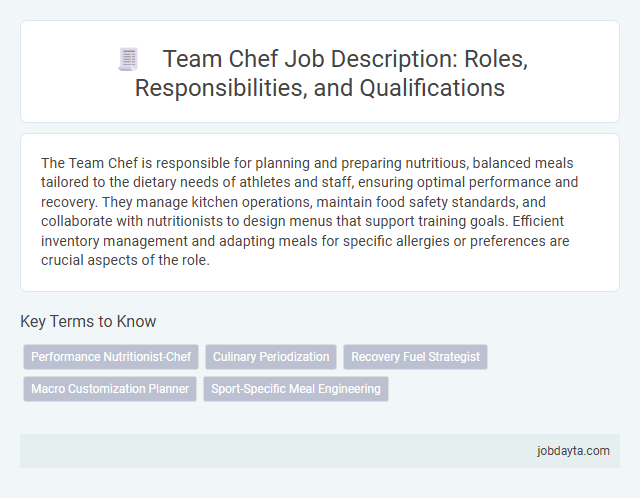 Team Chef Job Description: Roles, Responsibilities, and Qualifications