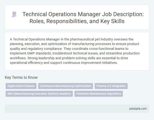 Technical Operations Manager Job Description: Roles, Responsibilities, and Key Skills