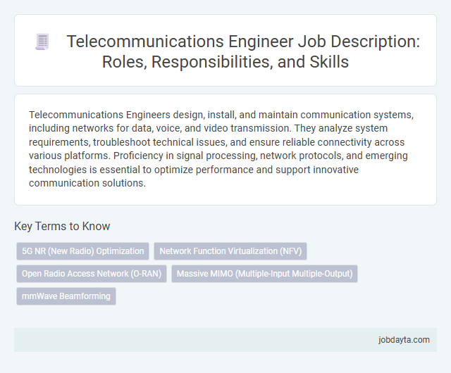 Telecommunications Engineer Job Description: Roles, Responsibilities, and Skills