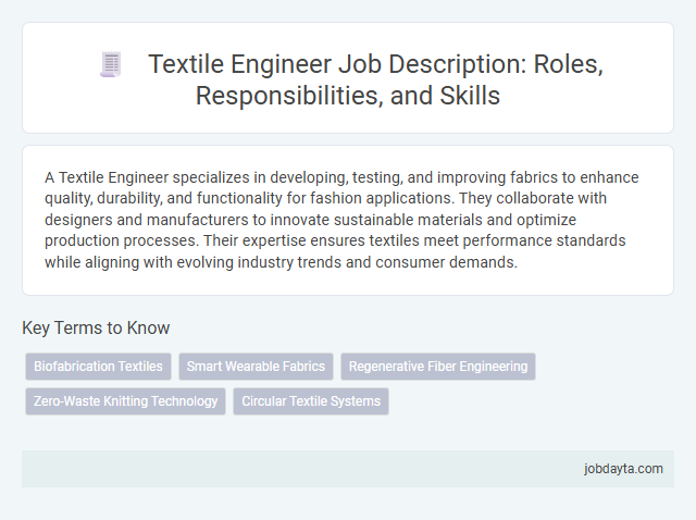 Textile Engineer Job Description: Roles, Responsibilities, and Skills