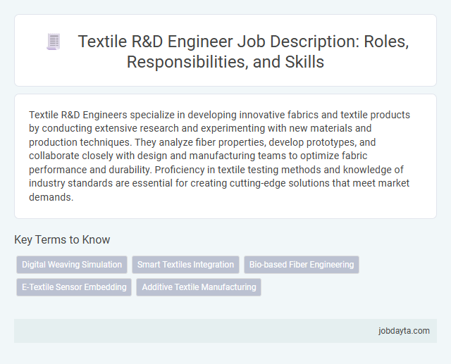 Textile R&D Engineer Job Description: Roles, Responsibilities, and Skills