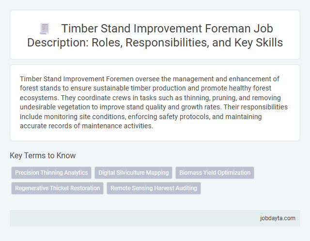 Timber Stand Improvement Foreman Job Description: Roles, Responsibilities, and Key Skills