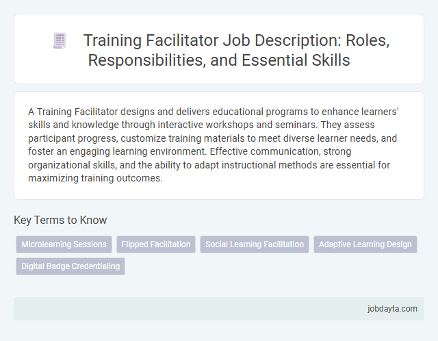 Training Facilitator Job Description: Roles, Responsibilities, and Essential Skills