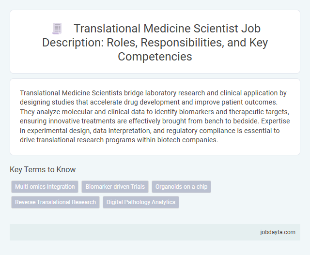 Translational Medicine Scientist Job Description: Roles, Responsibilities, and Key Competencies