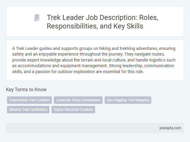 Trek Leader Job Description: Roles, Responsibilities, and Key Skills