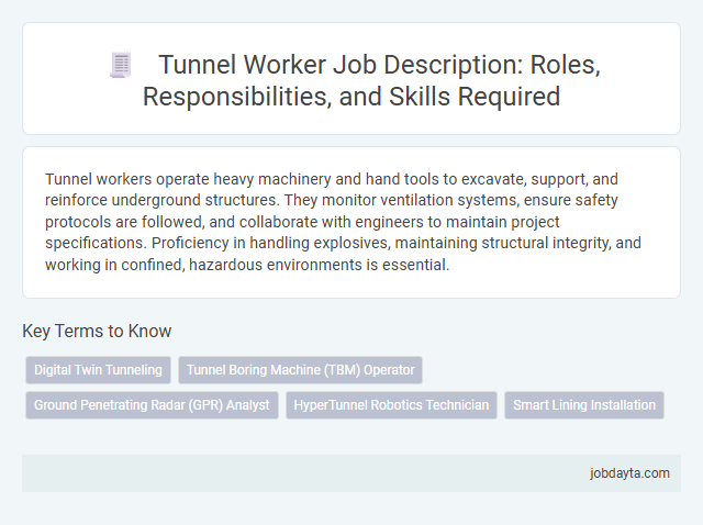 Tunnel Worker Job Description: Roles, Responsibilities, and Skills Required