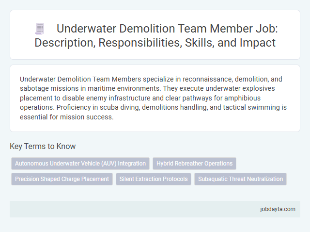 Underwater Demolition Team Member Job: Description, Responsibilities, Skills, and Impact