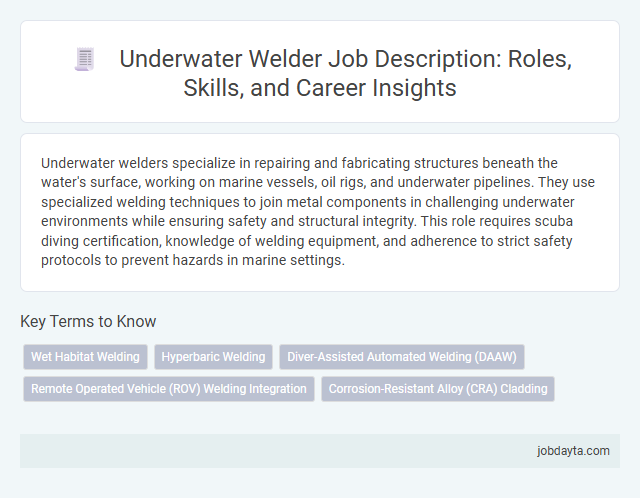 Underwater Welder Job Description: Roles, Skills, and Career Insights