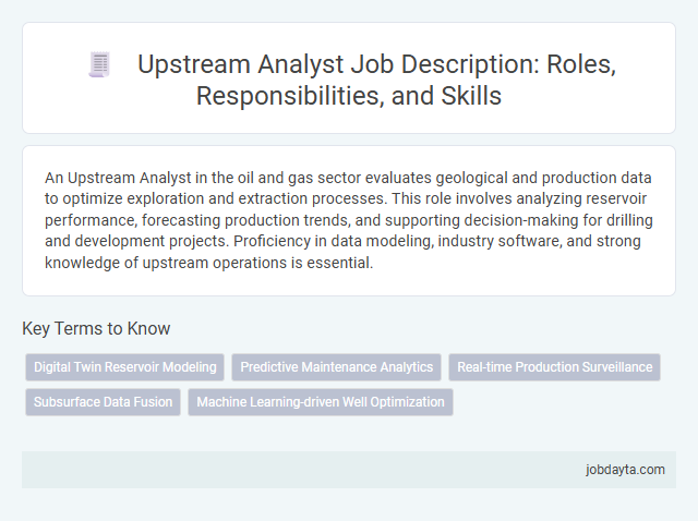 Upstream Analyst Job Description: Roles, Responsibilities, and Skills