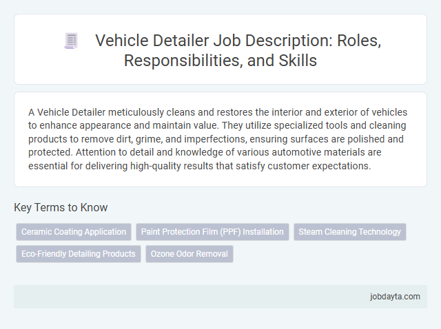 Vehicle Detailer Job Description: Roles, Responsibilities, and Skills