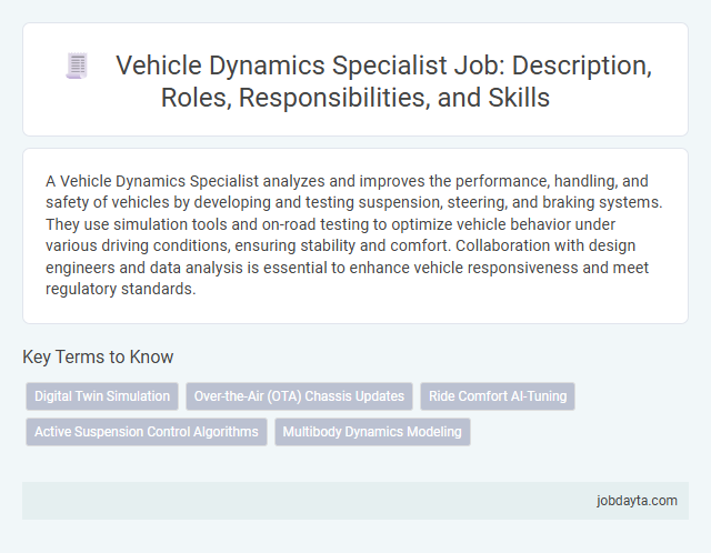 Vehicle Dynamics Specialist Job: Description, Roles, Responsibilities, and Skills