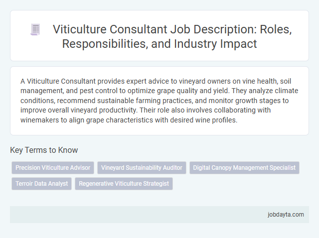 Viticulture Consultant Job Description: Roles, Responsibilities, and Industry Impact