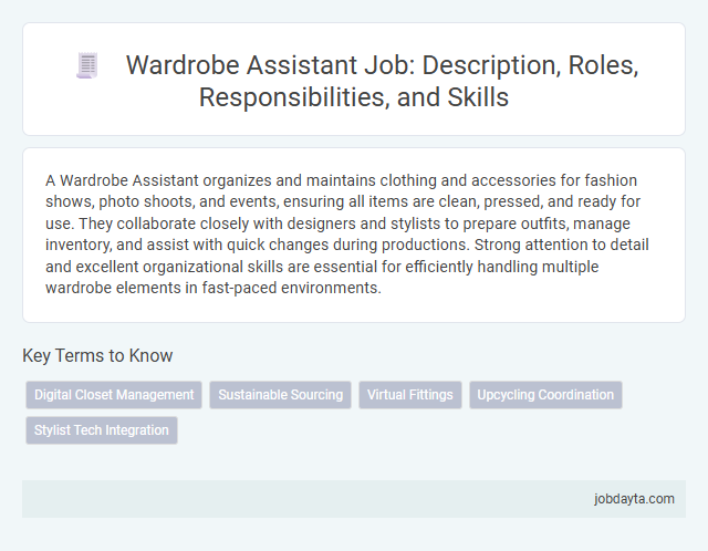 Wardrobe Assistant Job: Description, Roles, Responsibilities, and Skills