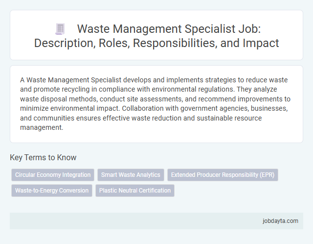 Waste Management Specialist Job: Description, Roles, Responsibilities, and Impact
