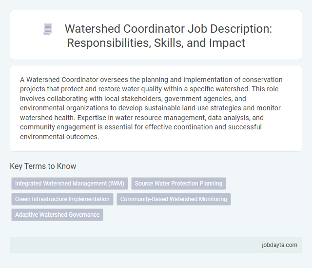 Watershed Coordinator Job Description: Responsibilities, Skills, and Impact