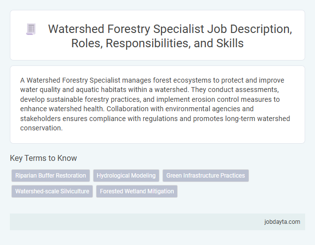 Watershed Forestry Specialist Job Description, Roles, Responsibilities, and Skills