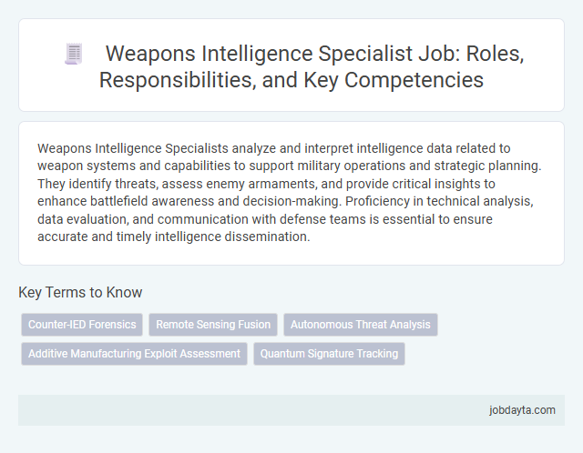 Weapons Intelligence Specialist Job: Roles, Responsibilities, and Key Competencies