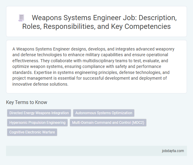 Weapons Systems Engineer Job: Description, Roles, Responsibilities, and Key Competencies