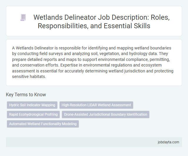 Wetlands Delineator Job Description: Roles, Responsibilities, and Essential Skills