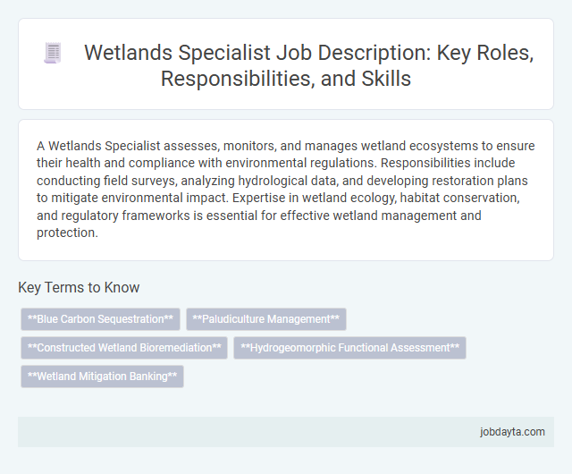 Wetlands Specialist Job Description: Key Roles, Responsibilities, and Skills