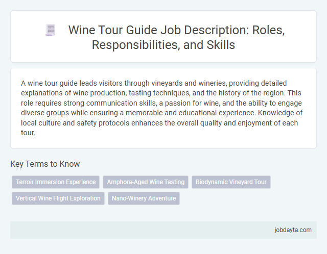 Wine Tour Guide Job Description: Roles, Responsibilities, and Skills